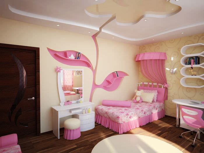 идея красивого дизайна детской комнаты для девочки