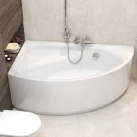 идея современного дизайна ванной с угловой ванной фото