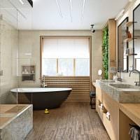идея красивого дизайна большой ванной комнаты фото