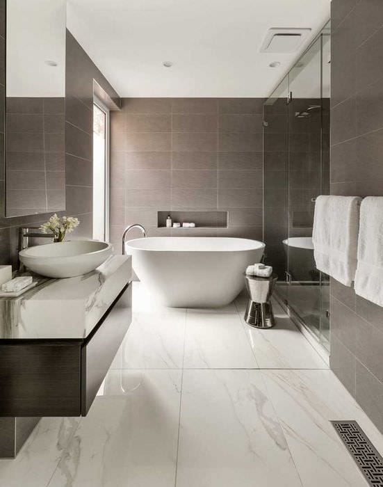 идея красивого интерьера ванной комнаты 2020