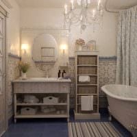 вариант светлого декора ванной комнаты в классическом стиле картинка