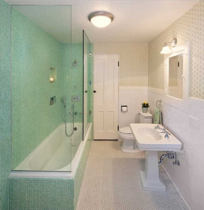 вариант яркого дизайна ванной комнаты 2020