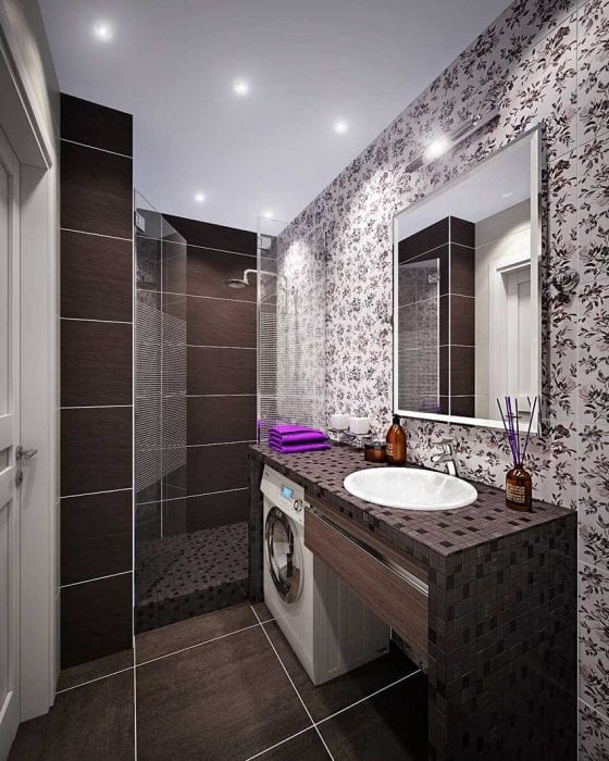 идея красивого дизайна ванной комнаты 6 кв.м
