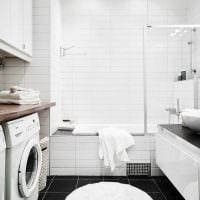 идея современного дизайна ванной комнаты в черно-белых тонах картинка