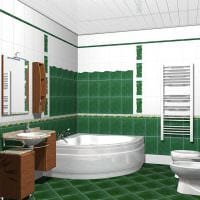 идея красивого стиля ванной комнаты с угловой ванной фото