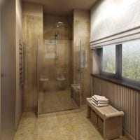 вариант красивого стиля ванной комнаты с окном картинка