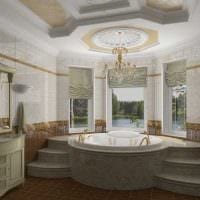 идея необычного интерьера ванной в классическом стиле фото