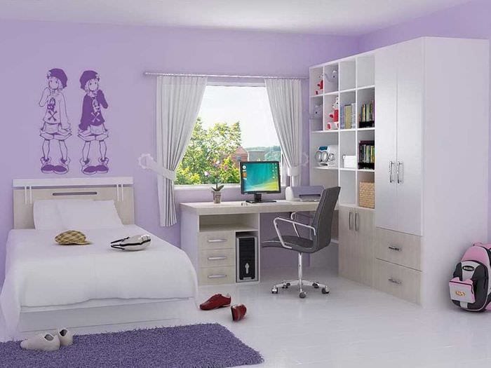 вариант красивого дизайна детской комнаты для девочки