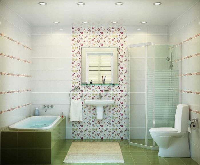 вариант яркого стиля ванной комнаты 2020