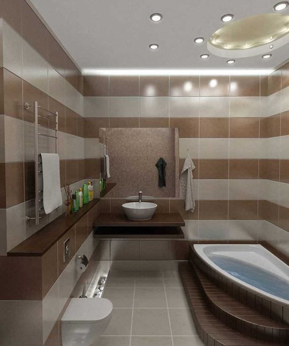 вариант красивого дизайна ванной комнаты 6 кв.м