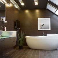вариант красивого стиля ванной комнаты с окном фото