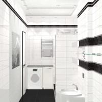 вариант красивого дизайна ванной в черно-белых тонах картинка