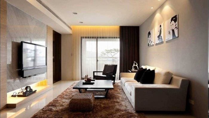 идея яркого стиля гостиной комнаты в современном стиле