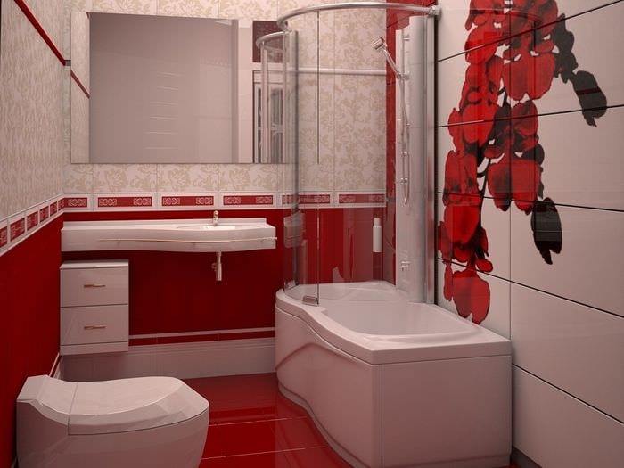 вариант светлого дизайна ванной комнаты 5 кв.м