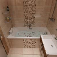пример яркого интерьера ванной в бежевом цвете фото