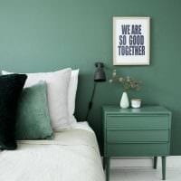 вариант применения зеленого цвета в необычном дизайне квартиры фото