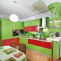 пример применения зеленого цвета в красивом интерьере комнаты фото