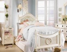 идея светлого интерьера спальной комнаты для девочки в современном стиле фото