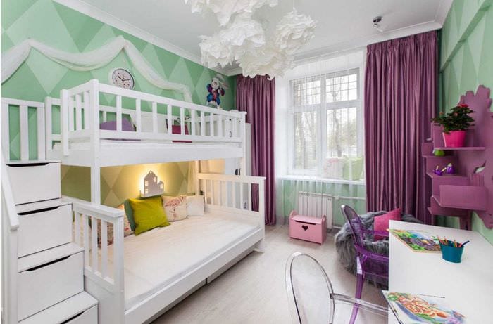вариант красивого современного стиля детской комнаты