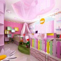 идея необычного интерьера детской комнаты для двоих девочек картинка