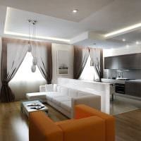 идея необычного стиля спальни гостиной 20 кв.м. фото