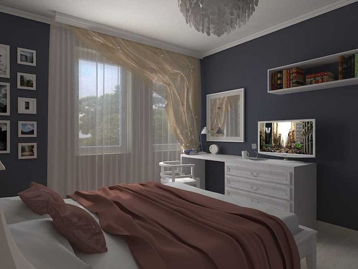 идея светлого декора спальной комнаты для молодого человека