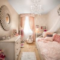 идея яркого декора спальни для девочки в современном стиле фото