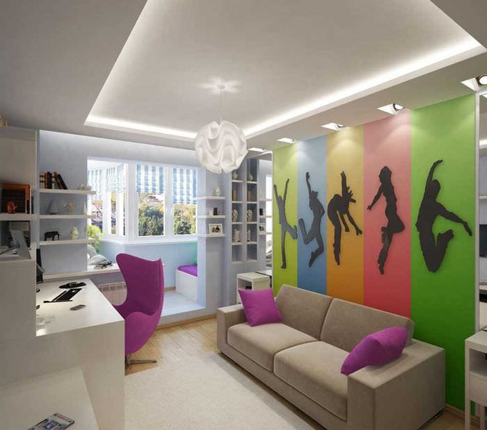 идея светлого стиля детской комнаты для девочки 12 кв.м