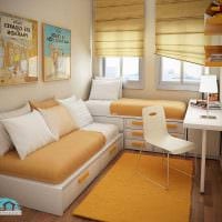идея светлого стиля небольшой комнаты в общежитии картинка