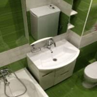 дизайн ванной зеленый лес