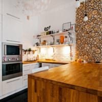 деревянные спилы кухня 5 квадратных метров