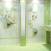 идея светлого декора укладки плитки в ванной комнате фото