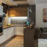пример яркого дизайна кухни 12 кв.м фото
