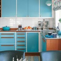 голубые фасады кухни 3 на 3
