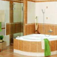 идея необычного дизайна укладки плитки в ванной комнате фото