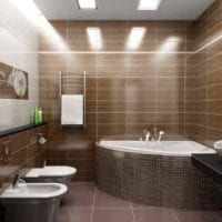 идея необычного интерьера укладки плитки в ванной комнате фото