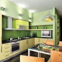 дизайн кухни 6 кв м в зеленом цвете