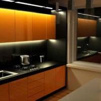 дизайн кухни 6 кв м освещение
