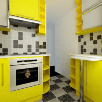 желтые тона в дизайне кухни 6 кв м