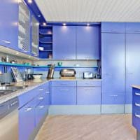 кухня в голубом цвете фото