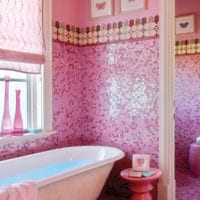 плитка для ванной розовая