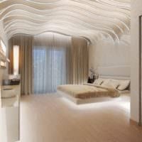 дизайн потолка в спальне варианты