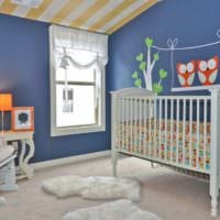 детская комната для новорожденного белая кровать