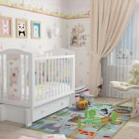 детская комната для новорожденного белая кровать маятник