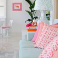 идея сочетания красивого персикового цвета в декоре квартиры фото