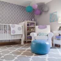 Интерьер комнаты для новорожденного в пастельных тонах