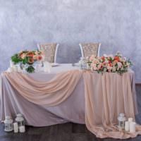 Тканевый декор свадебного стола своими руками