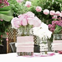 Цветочные вазы своими руками для свадебного стола