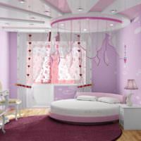пример необычного дизайна спальни для девочки фото