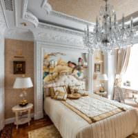 Фотообои в интерьере спальни в классическом стиле